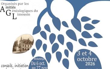 Exposition de panneaux généalogiques de personnalités ayant des ancêtres limousins